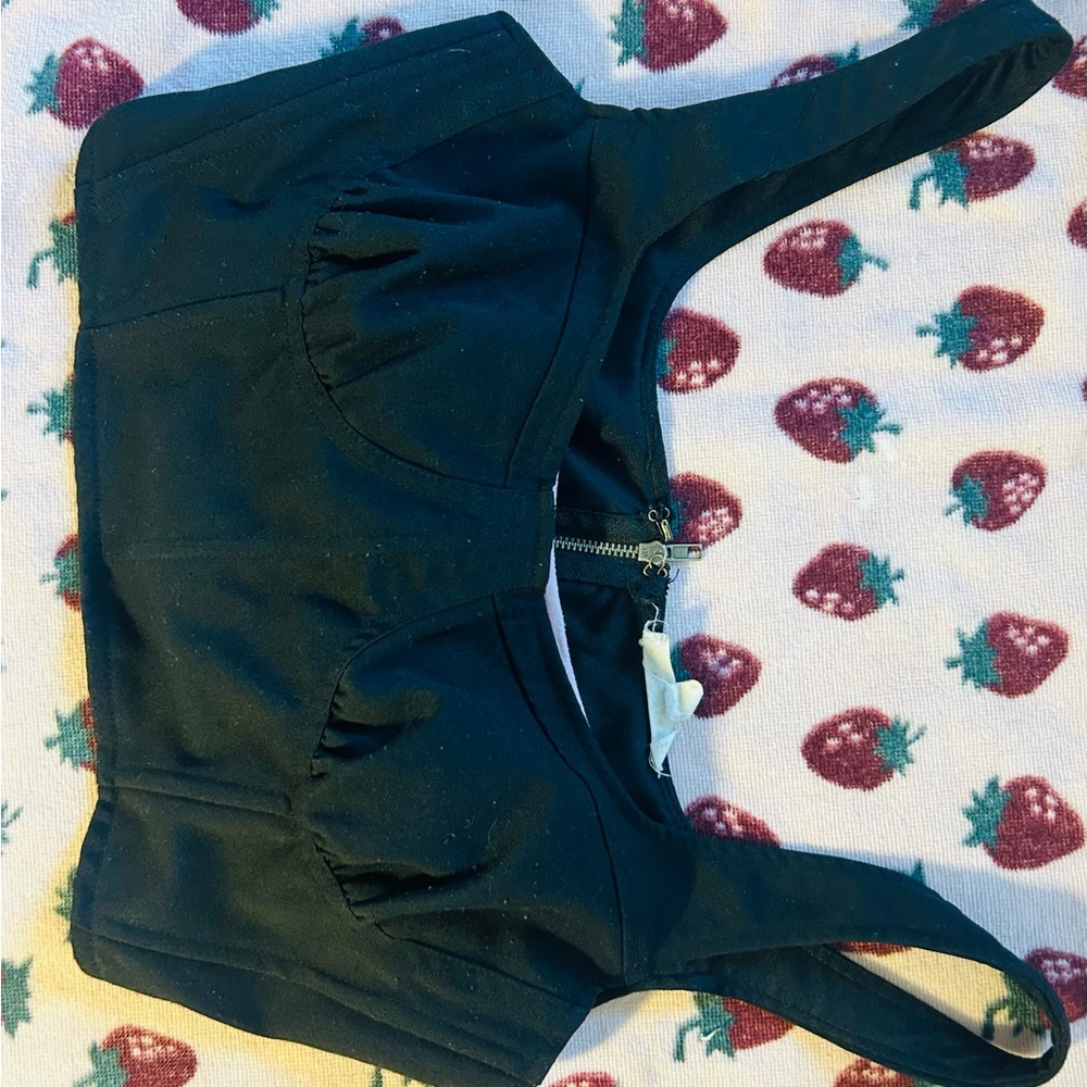 EMMIOL Black Cinched Corset Top